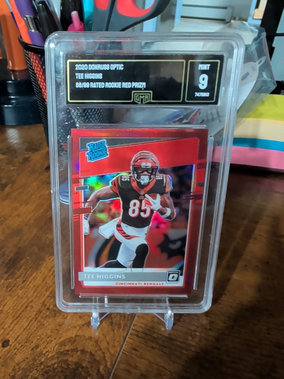 2020 Panini Donruss Optic - Rated Rookies Tee Higgins #160 Red Prizm /99 (RC)