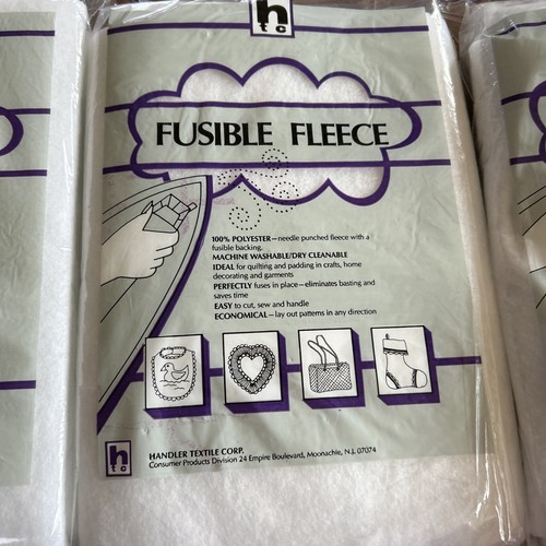 Lot of 3+Fusible Fleece White 22" X 36" - Fusible for quilting and crafts NEW - Picture 2 of 8
