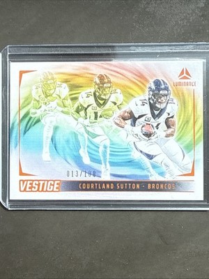  2024 Panini Luminance - Vestige Orange #VES-CSN Courtland Sutton 13/100