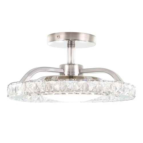 Vaxcel Lighting C0276 Clara 13"W LED Semi-Flush Ceiling Fixture - Nickel - Picture 6 of 12