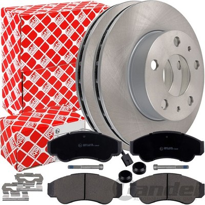 FEBI BREMSSCHEIBEN + BELÄGE VORNE passend für CITROEN JUMPER BOXER DUCATO