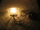 ANTIQUE SOLID BRASS GAS SWIVEL Wall Light Sconce w/ Antique  GLASS SHADE Wired — photo 3