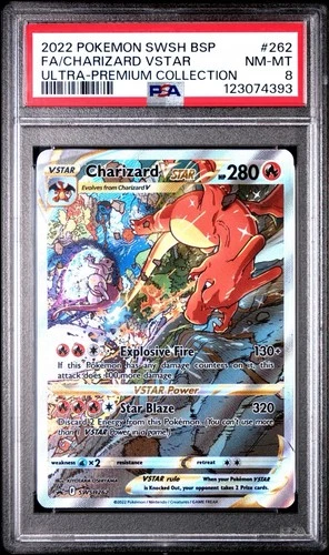 Pokemon TCG Charizard VSTAR SWSH262 Sword & Shield Holo Black Star Promo PSA 8