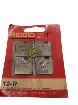 #ad RIDGID 37835 STEEL 12 R HIGH SPEED 1quot; PIPE DIES New Old Stock $39.00
