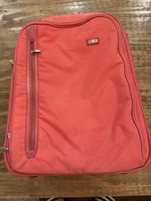Tumi Pink Leather Roller Bag Travel Luggage