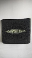 Black Oval Diamond  Stingray  Leather Wallet