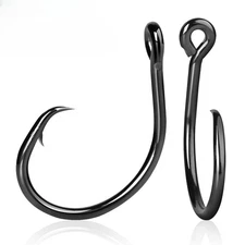 25Pcs Circle Hooks Strong Deepsea Fishing Saltwater Inline Circle Hooks 1#~6/0#