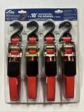 SLine by Ancra Cargo 1"x10ft Ratcheting tie-downs with Hooks 4 Pack New