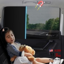 Car Window Shades for Side Window Magnetic Back Half Blackout Black-Back