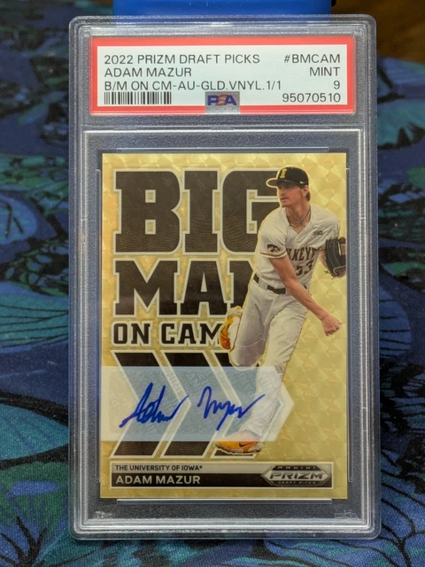 2022 Panini Prizm Draft Picks Adam Mazur Big Man On Campus Gold Vinyl 1/1 Auto