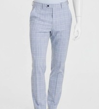 Alfani Men's Blue Plaid Slim-Fit Stretch Suit Pants Size 38W 30L