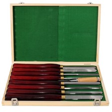 8 Pcs Wood Lathe Chisel Set, HSS Steel Turning Tools with Beech Wood Handles