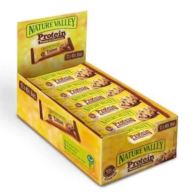 Nature Valley Protein Peanut & Chocolate Gluten Free Cereal Bars 12 x 40g