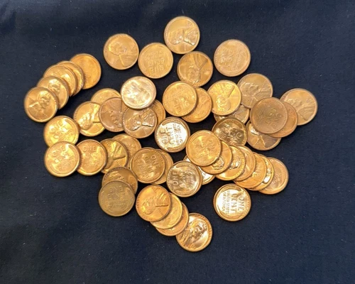 1955 S Lincoln Wheat Cent roll - 50 Red choice BU coins