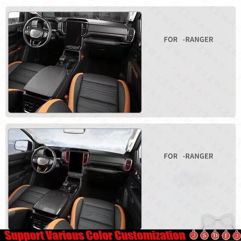 For Ford Ranger 2023-2024 ABS Carbon Fiber One-Click Startup Button Cover Trim