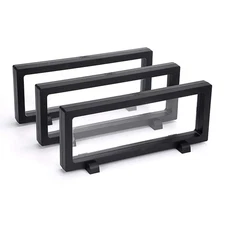 3 Pcs 3D Floating Display Case, Black Display Stand Holder 9"×3.54"×0.75"(L×W...