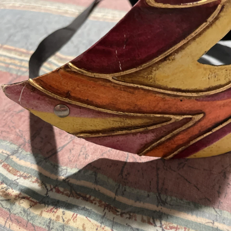 Máscara de Carnaval Cecamore Mardi Gras Feita à Mão Itália - Imagem 3 de 4