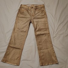 Anthropologie Pilcro and the Letterpress Women's High-Rise Flare Size 28 Gold