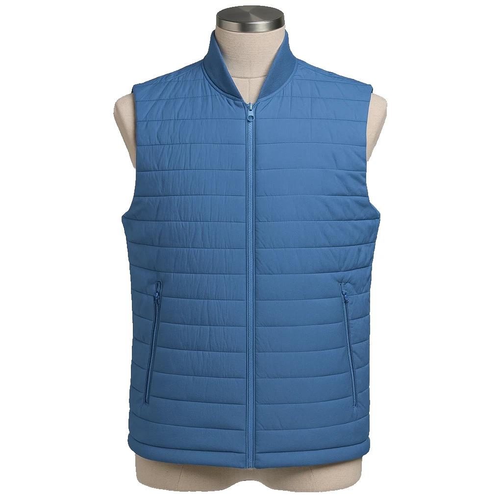J.Crew Performance Puffer Vest Size XL Blue Sleeveless Jacket Hike Camp Outdoor
