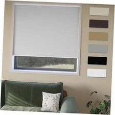  Cordless Cellular Window Shades No Tools No Drill Blackout 19"W x 64"H White