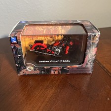 New Ray Toys Indian Chief 1945 Motorcycle Die Cast Replica 1:32 In Hard Display