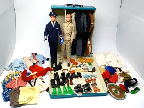Vtg Mattel Ken & Allan Doll Lot w/ Case and Misc Clothes Plus Accessories!!