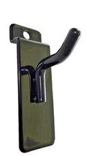 (Pack 90) 1" Black, Heavy Duty- Slatwall Hook with 45 Deg. Tip 6521401B