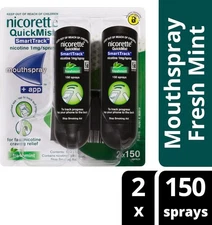 Nicorette Quickmist Freshmint Smart Duo 1mg, 2 x 150 sprays - Stop Smoking Aid
