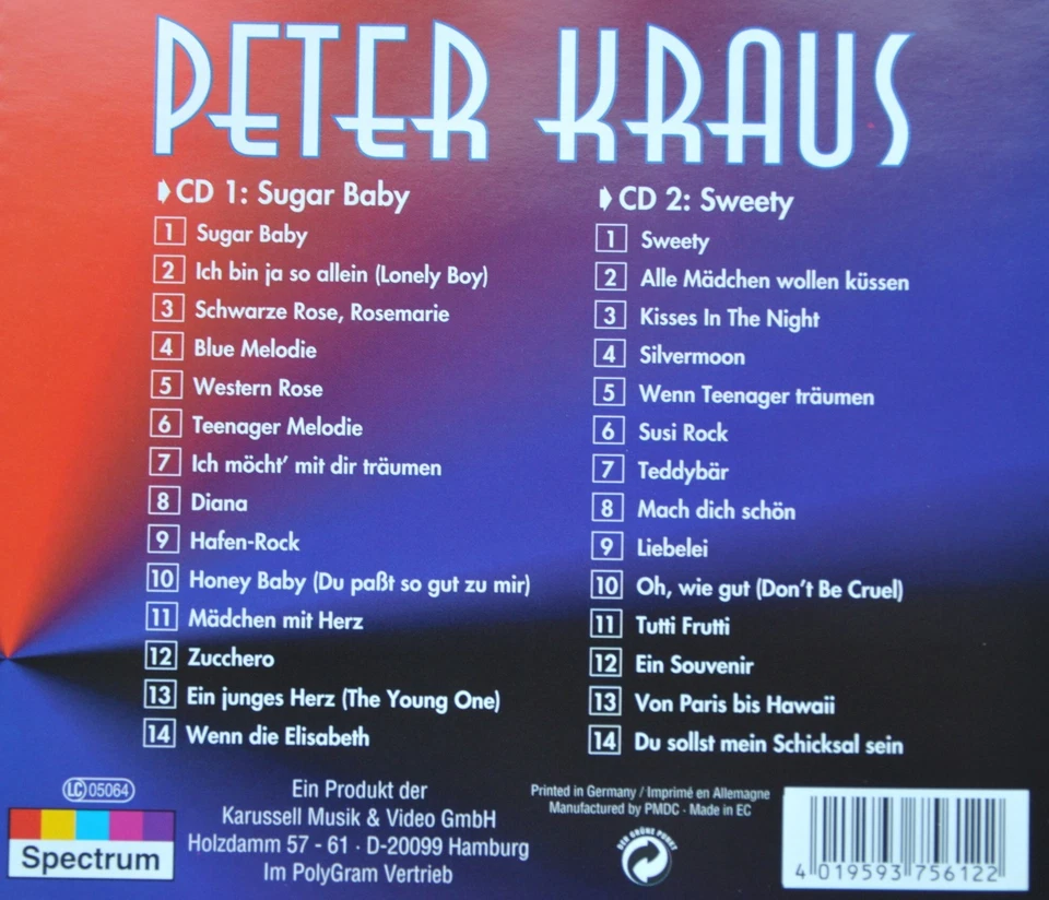 ⚠️2CD PETER KRAUS – "Sugar Baby" NEU - Bild 2 von 2