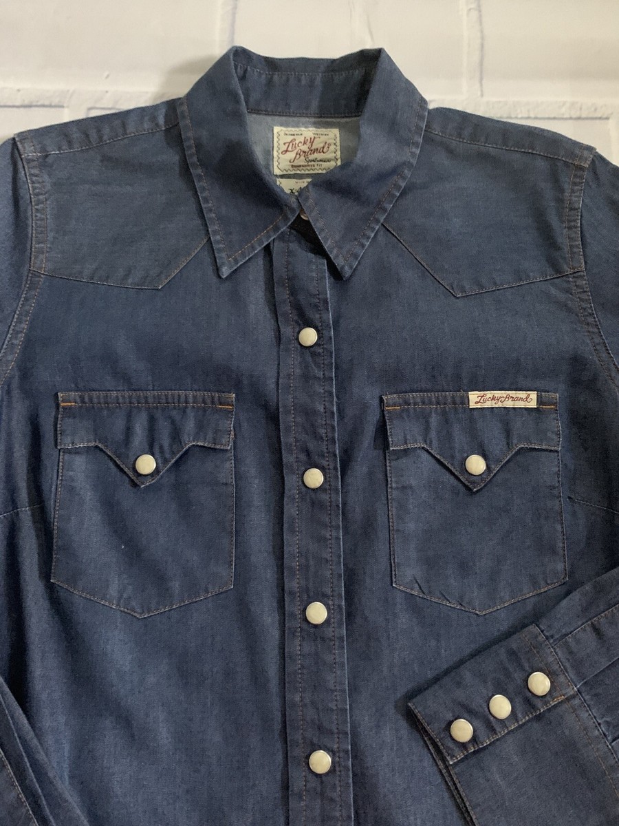 lucky brand denim shirt dress Vintage Lucky Brand Denim Mini Dress