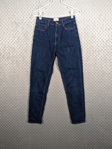 Sezane Brut Jeans Women's 24 Sexy High Waist Tapered Straight Cut Button-Fly