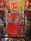 Vintage Coca Cola Glass Bell Style with Red Plastic Holder 1985 (D) BOTTOMS UP!!