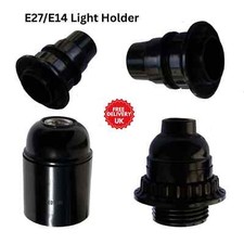 Vintage Bakelite Lamp Holder E27/ E14 Light Bulb Socket Pendant Base UK Fitting