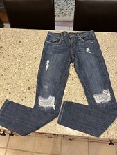 CARMAR Jeans 9 Waist. Slim Fit. Distressed Size 26. 28 Inseam. Zip Front