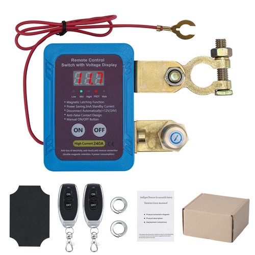 12/24V Remote Battery Disconnect Switch Car Kill Switch With LED Voltage Display - Picture 14 of 14