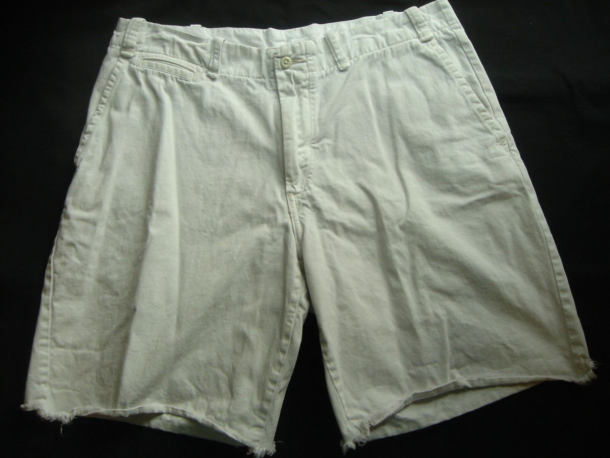 POLO RALPH LAUREN SHORTS NAUTICAL DECK CUTOFFS WHITE SIZE 34
