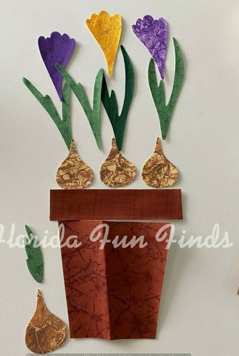 Kit de 3 apliques de tela de hierro Paperwhite flores azafrán y narcisos - Imagen 4 de 12