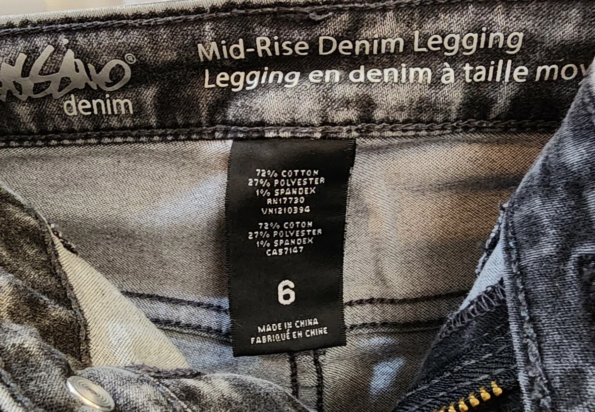 Mossimo Denim Women s Black Gray Mid Rise Legging Stretch Size 6