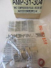  8 Pack Amphenol Connector 31-304 Capt Cont BNC Plug Male Clamp 75  RG59, 62