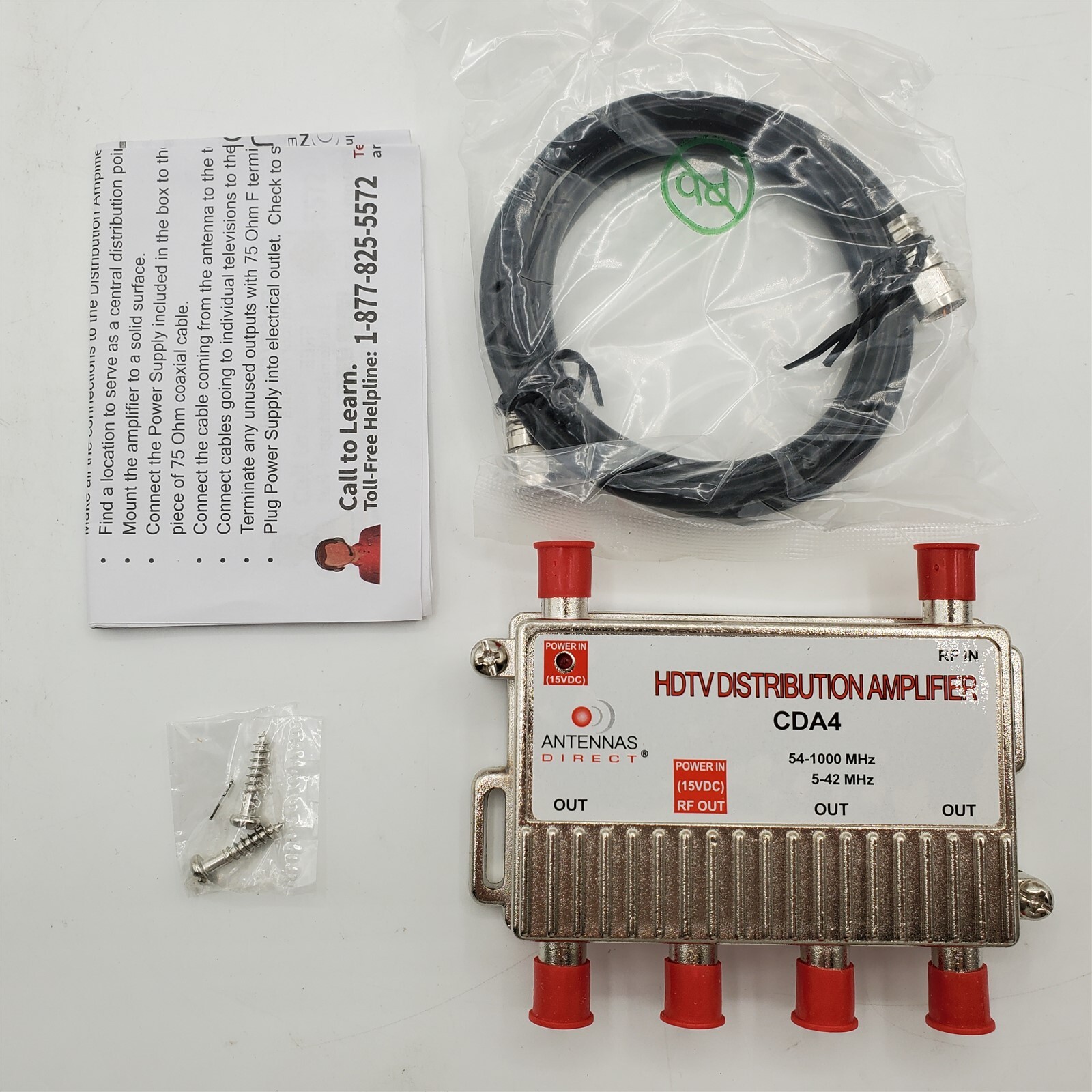 Antennas Direct 4-Output TV Antenna CATV Distribution Amplifier