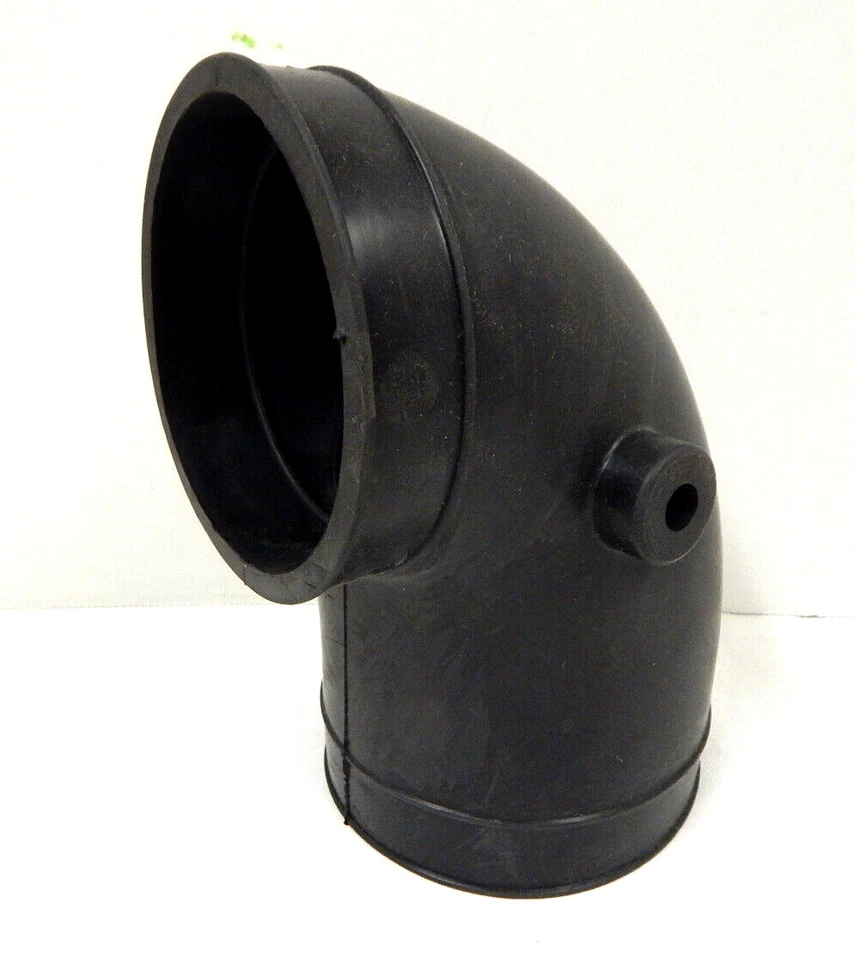 Acoplador reductor Ford negro de 4" 102 mm a 3,5" 89 mm puerto de vacío de 90 grados Foto 2 de 2