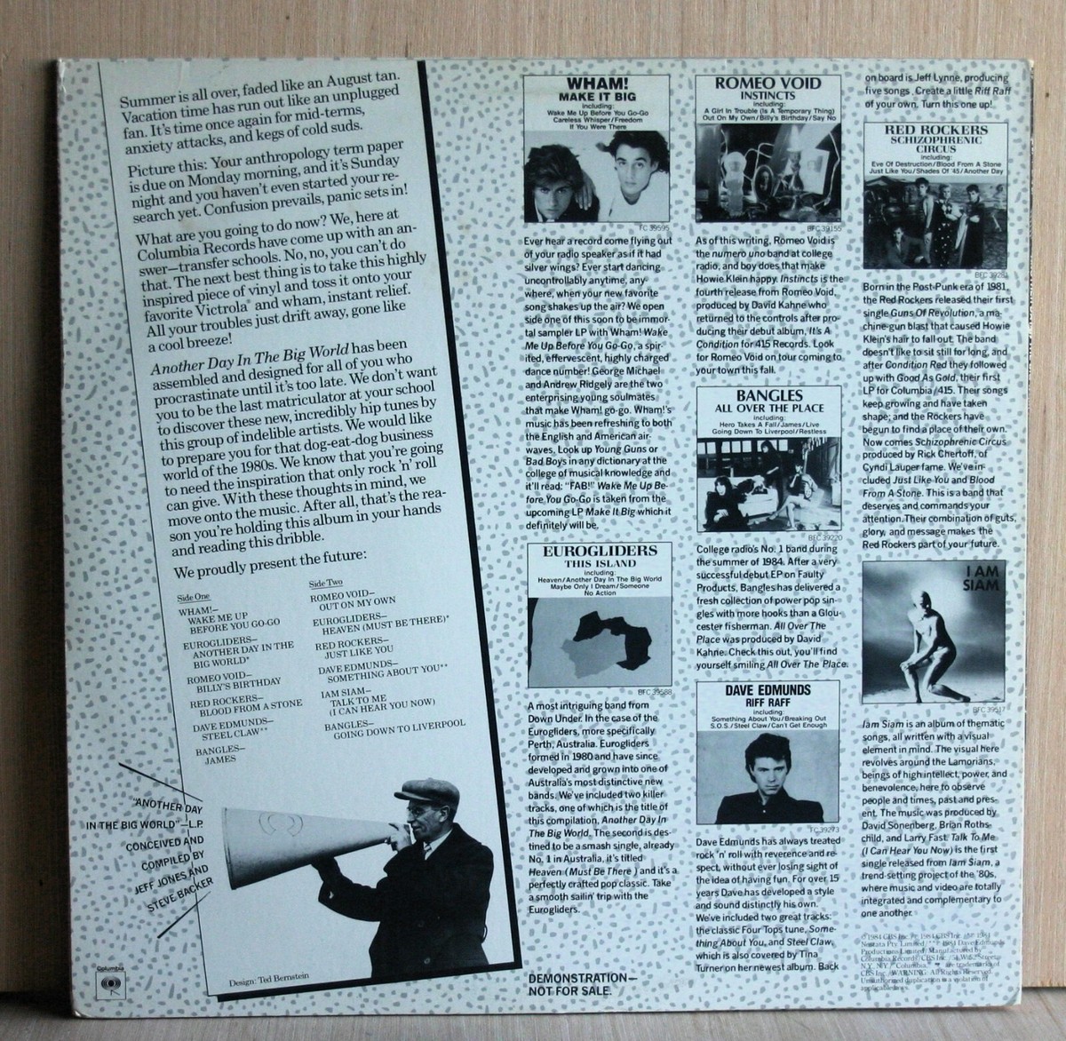 1984 CBS Promo ANOTHER DAY compilation album NEW WAVE super clean