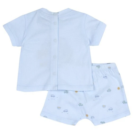Completo Chicco Neonato maglietta e pantaloni corti Azzurro 073903 - Immagine 2 di 3