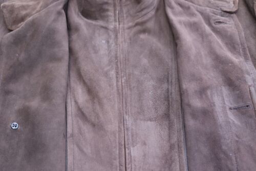 HUGO BOSS BROWN SUEDE LEATHER WINTER JACKET COAT & TRAVEL GARMENT BAG TURKEY XL - Picture 5 of 14