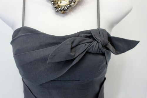 Ruby Rox Womens Dress Bodycon Bow Sleeveless Spaghetti Straps Gray Size 1 - Picture 5 of 9
