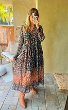 Free People Black See It Through Lined Floral Dress UK XS Fi UK 8-10