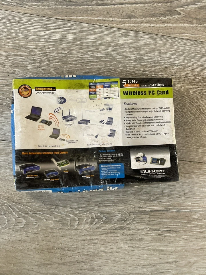 NLINKSYS WIRELESS PC CARD 5 ghz model wpc54A - Image 3 of 4