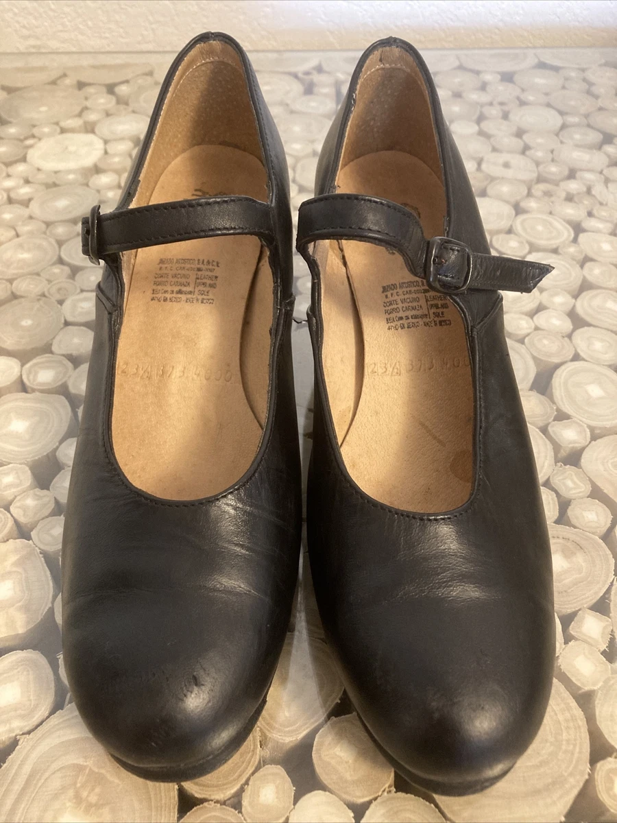 Black Leather Flamenco FolkloricDance Shoes El Charro Ladies US