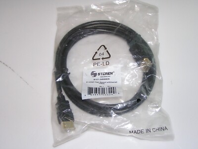 STEREN #517-306BK, 6 FT., HIGH SPEED HTML, Carries AUDIO/VIDEO/ETHERNET Data