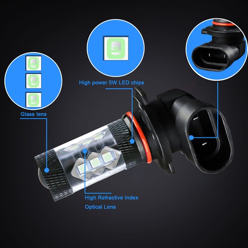 Combo de faros LED 8000 k altos bajos + bombillas antiniebla para Dodge Magnum 2005-2008 - Imagen 8 de 12